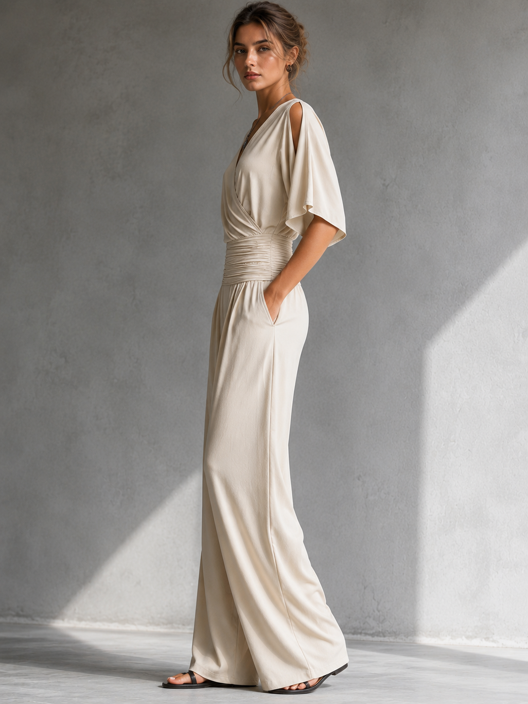 Sofia  | Elegante combinación con top cruzado y pierna ancha