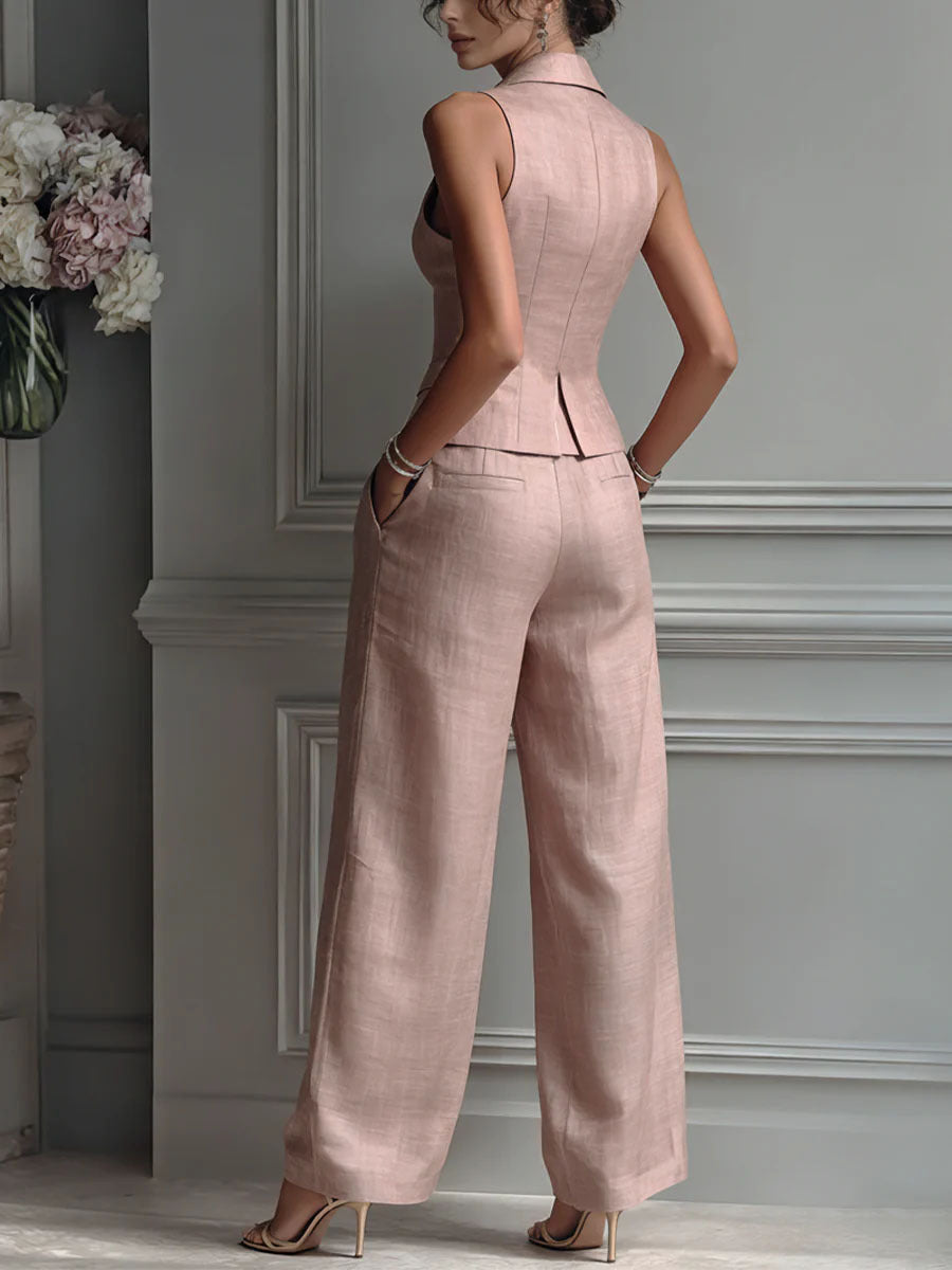 Marina | Conjunto de dos piezas para mujer con escote en V y botones